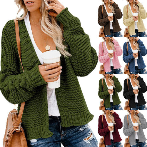 Thick knit cardigan for women with a relaxed fit and deep pockets Amarae