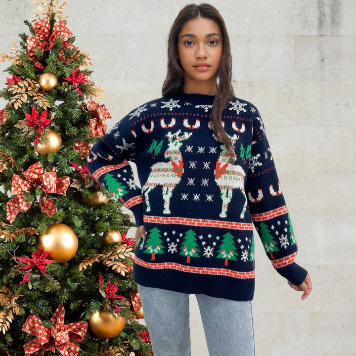 Festive knitted sweater for women with Christmas motif Lune London