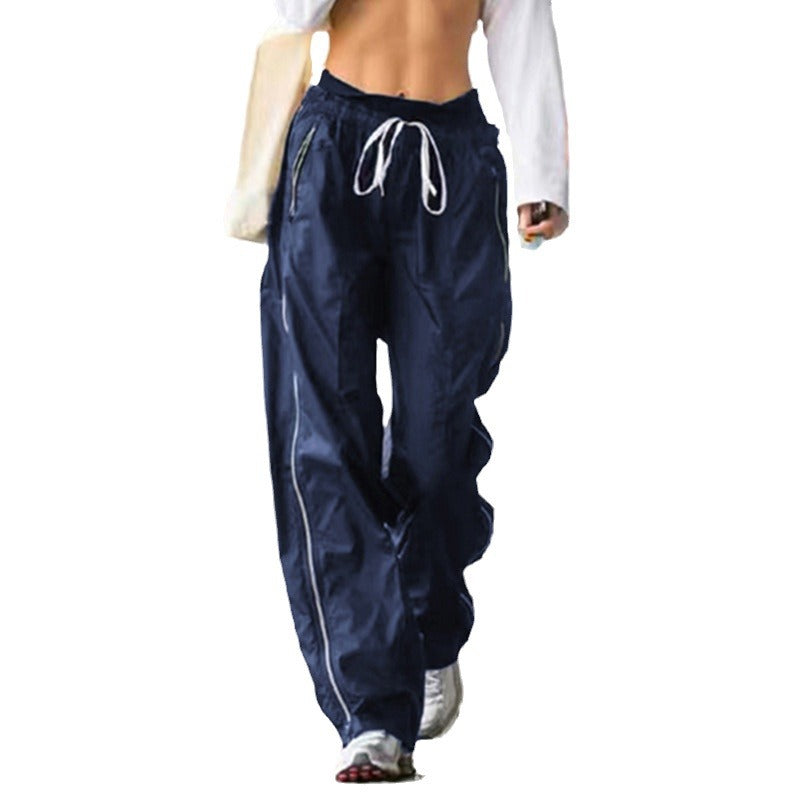 Women Loose Fit Trackpants with Drawstring and Contrast Stitching Amarae