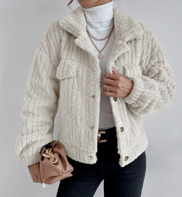 Ladies oversized soft structured fleece jacket Lune London