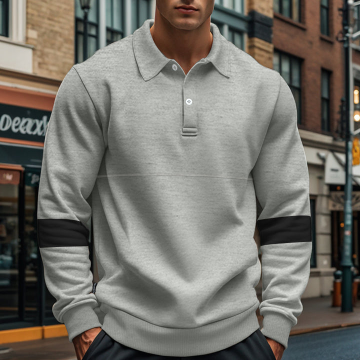 Sporty sweater for men with trendy contrast stripes Amarae
