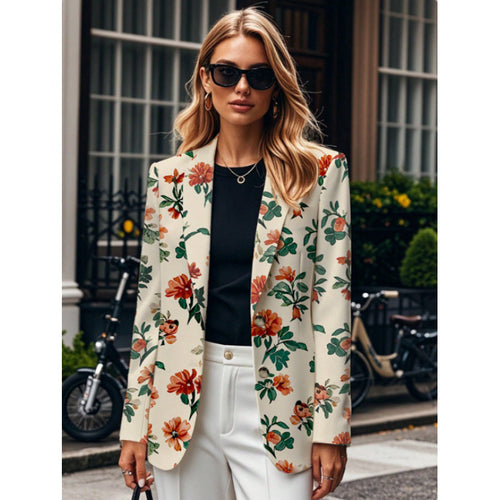 Women's jacket with floral patterns and modern cut Amarae