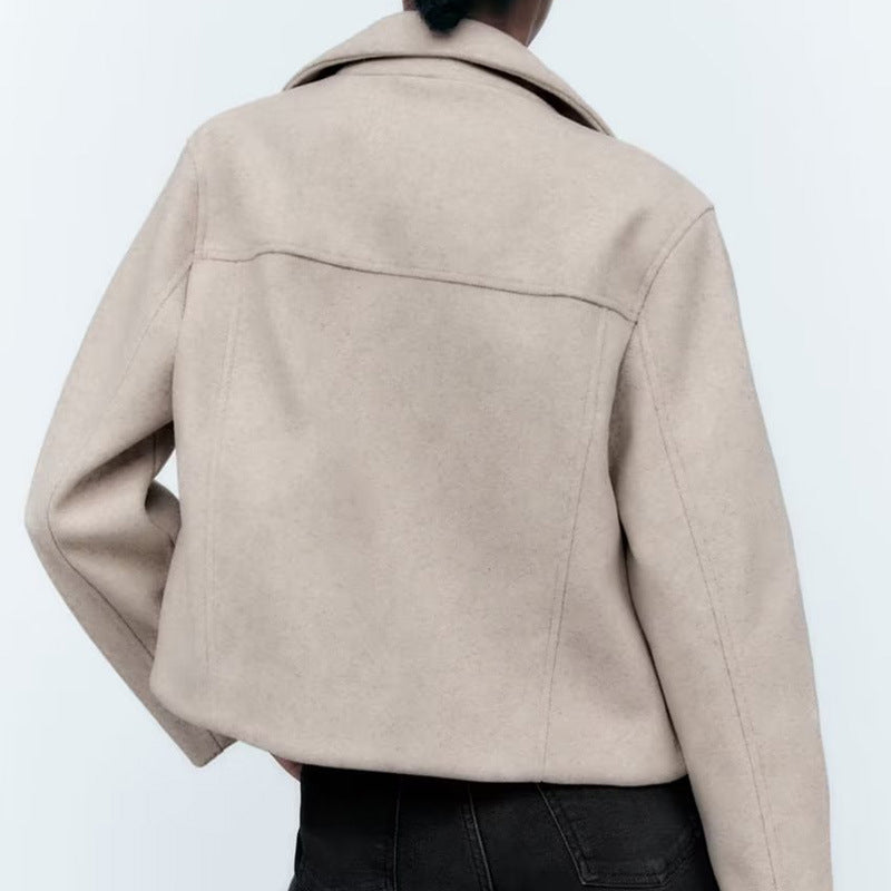 Casual women's transitional jacket in soft material with practical pockets Lune London