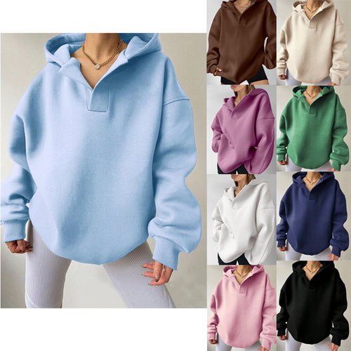 Oversized hoodie for women with polo collar from Amarae
