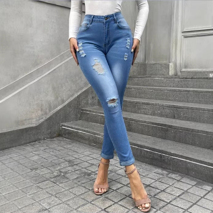 Ladies Shaping Skinny Jeans in Used Look with High Waist and Stretch Form Amarae