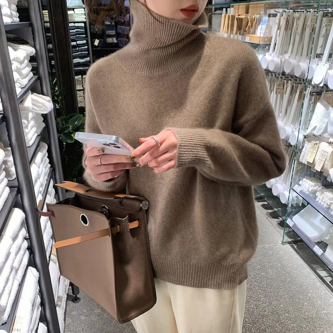 Ladies Cozy High-Quality Knit Turtleneck Sweater Lune London