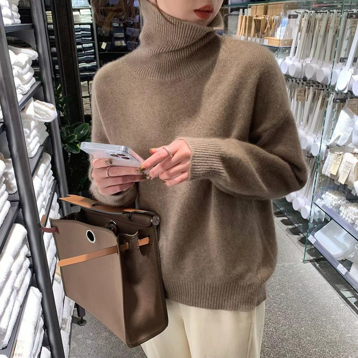 Ladies Cozy High-Quality Knit Turtleneck Sweater Lune London