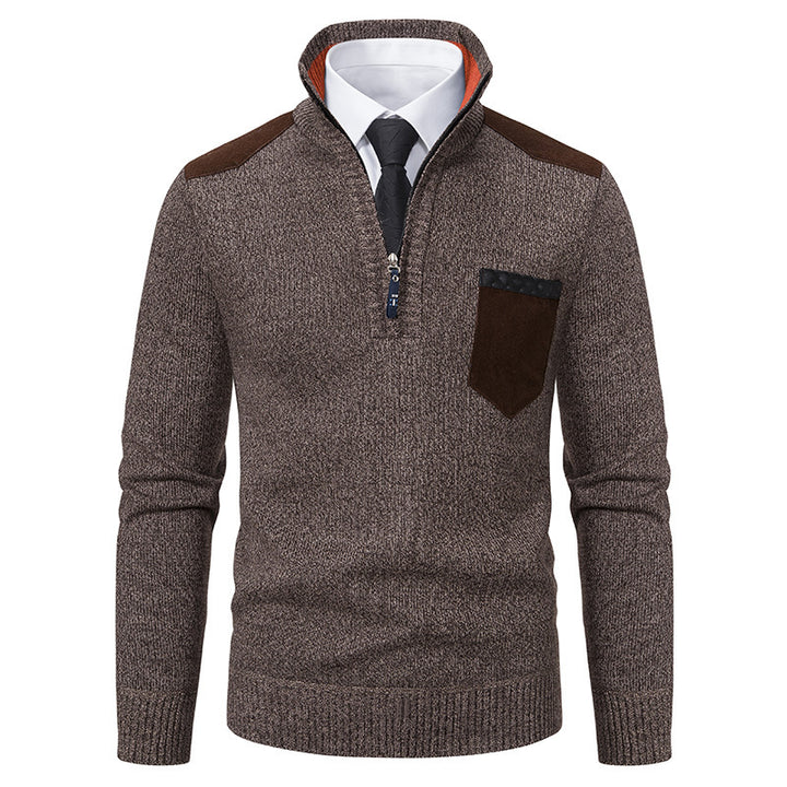 Casual sweater for men with half-zip closure and modern collar Lune London