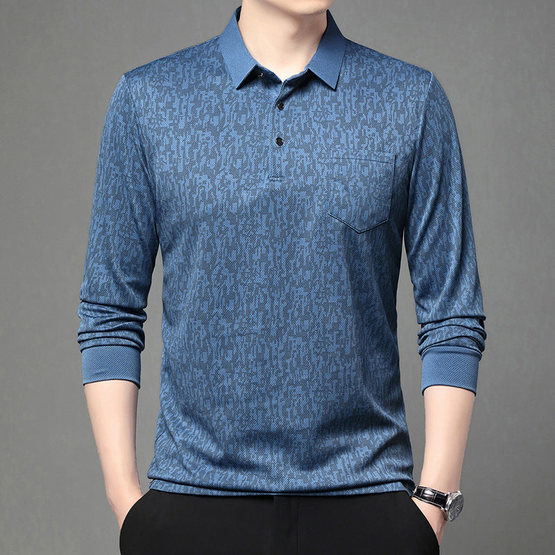 Polo shirt for men with graphic pattern and breathable functional material Lune London