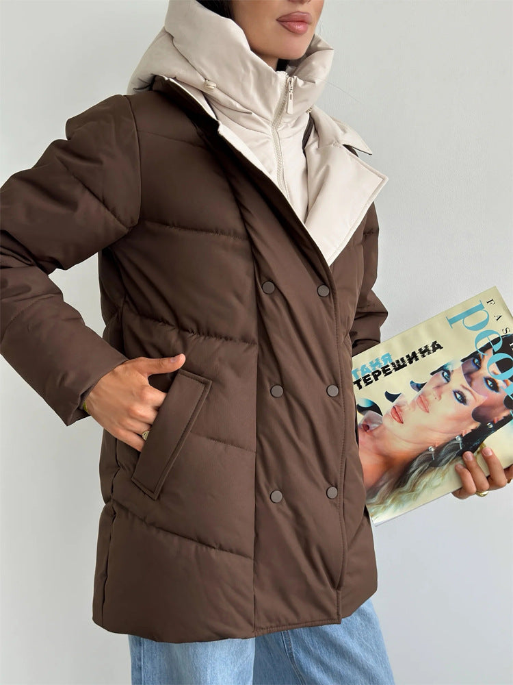 Women padded double-breasted parka with removable quilted inner vest Amarae