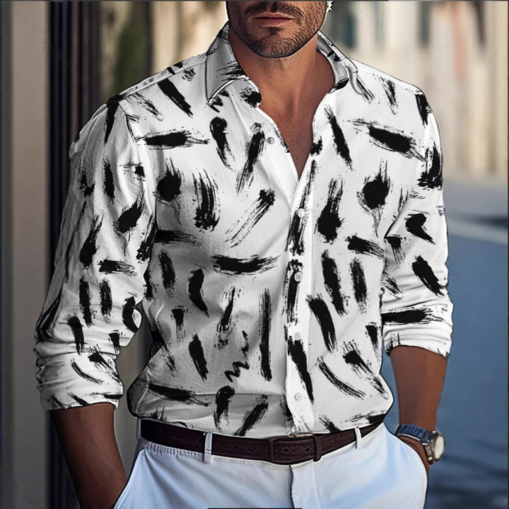 Shirt for men with modern brush pattern Lune London