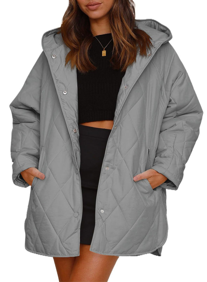 Lune London Women’s Quilted Winter Jacket with Hood