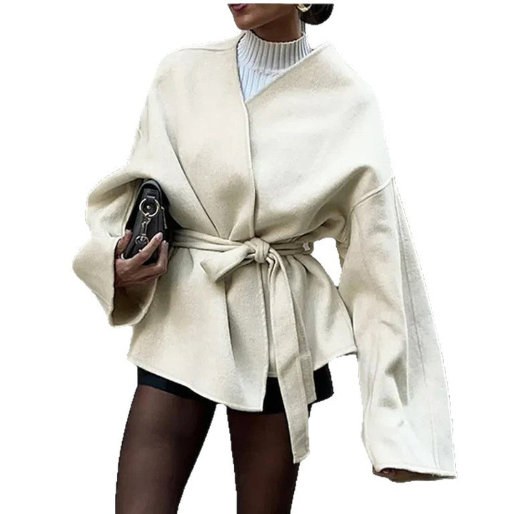 Oversized coat for women with belt Lune London