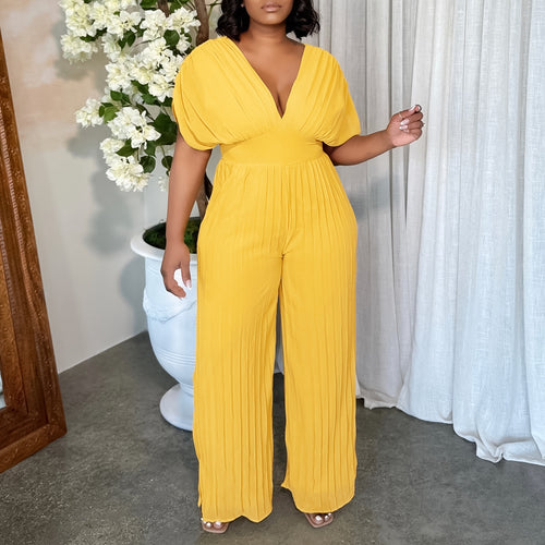 Pleated jumpsuit for women with voluminous sleeves Amarae