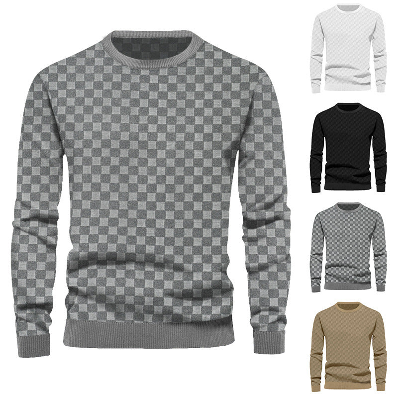 Men's sweater in textured fabric with a trendy round neck Lune London