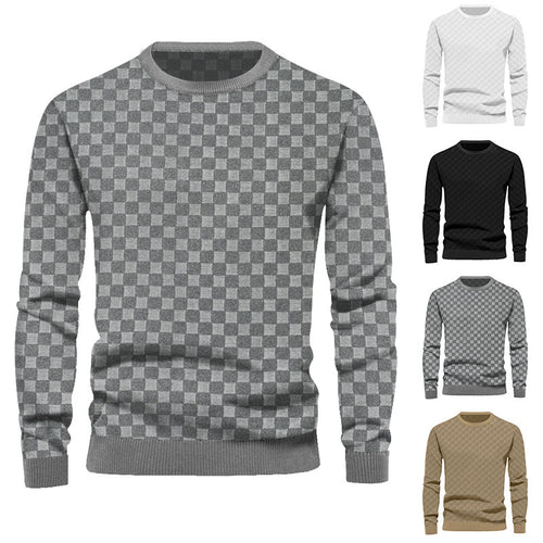 Men's sweater in textured fabric with a trendy round neck Amarae