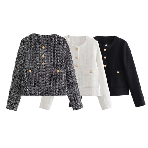 Fashionable tweed jacket for women with textured fabric Amarae