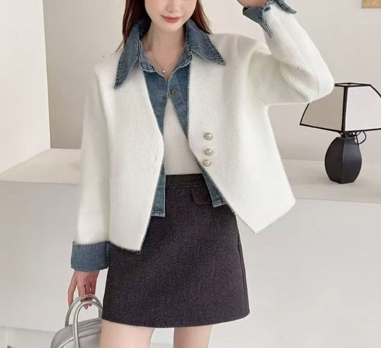 Veste courte élégante pour femmes avec surface structurée Chic & Stil