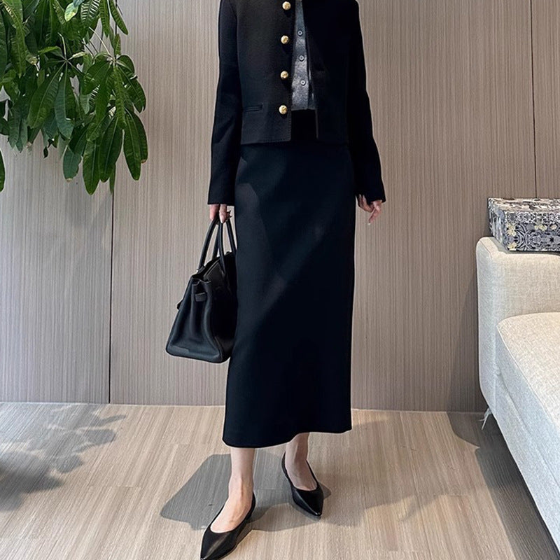 Ensemble de blazer élégant pour femme avec jupe graphique Chic & Stil