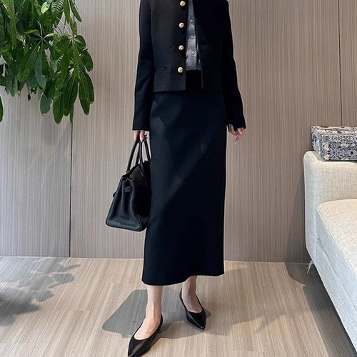 Ensemble de blazer élégant pour femme avec jupe graphique Chic & Stil
