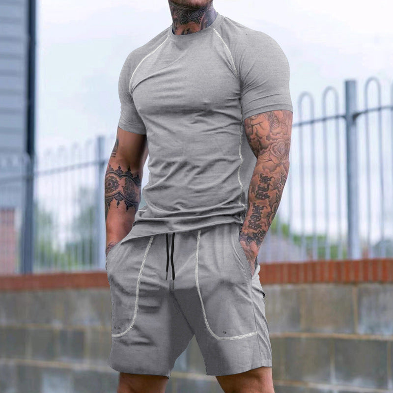 Men's Short Sleeve Sports T-Shirt and Comfortable Shorts Set Lune London