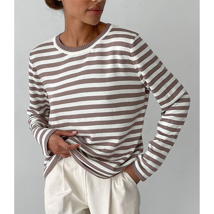 Casual knit pullover for women with striped pattern and loose fit Lune London