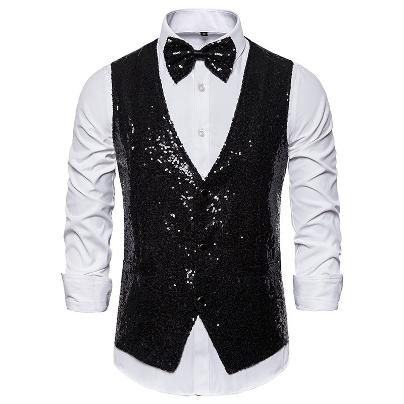 Shiny party jacket for men with matching bow tie Lune London