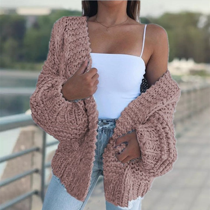 Thick knit jacket for women with casual fit and deep pockets Lune London