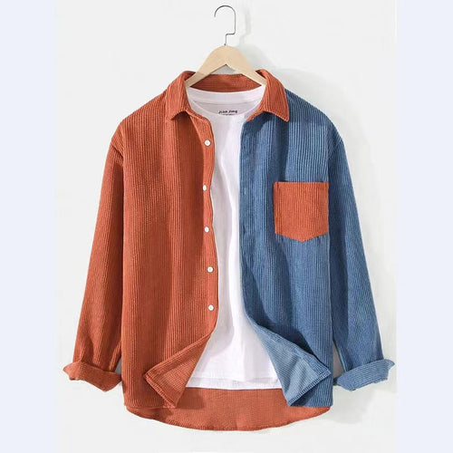 Ladies comfortable corduroy shirt dress with contrasting details Amarae