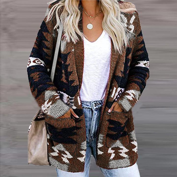 Women's knit jacket with asymmetrical pattern Lune London