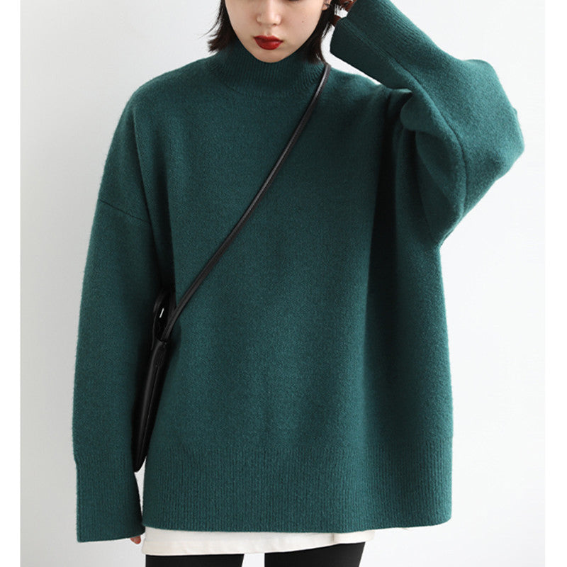 Pull ample en tricot épais à col roulé pour femmes avec une coupe décontractée et un design casual Chic & Stil