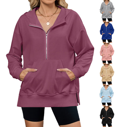 Women's hoodie with full zip and pockets Amarae