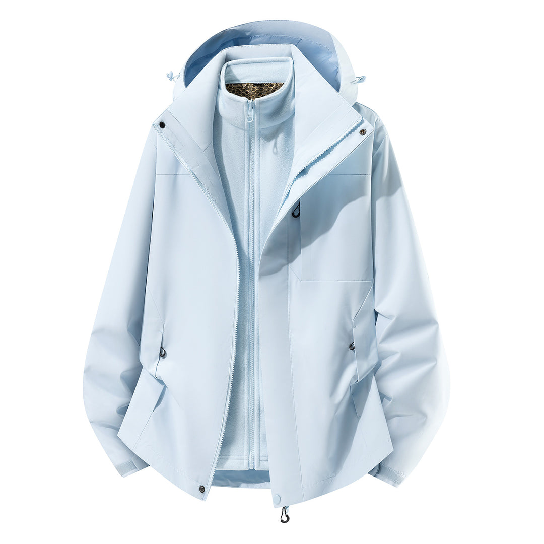 Women two-in-one softshell rain jacket with detachable fleece lining and hood Amarae