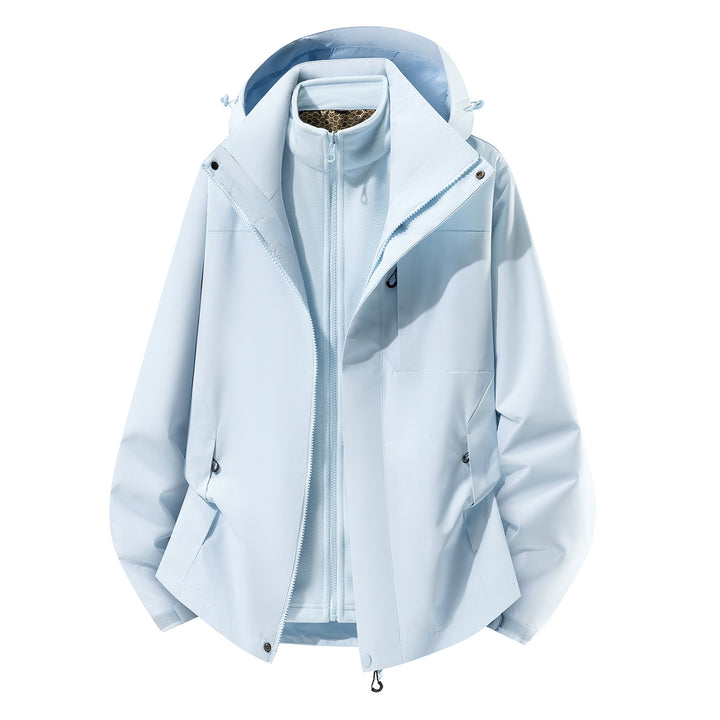 Women two-in-one softshell rain jacket with detachable fleece lining and hood Amarae