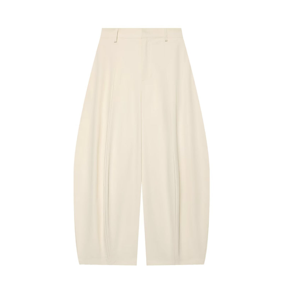 Women's culotte pants with high waist, distinctive center pleats, and boxy silhouette Amarae