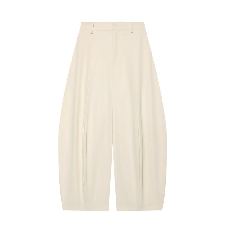 Women's culotte pants with high waist, distinctive center pleats, and boxy silhouette Amarae