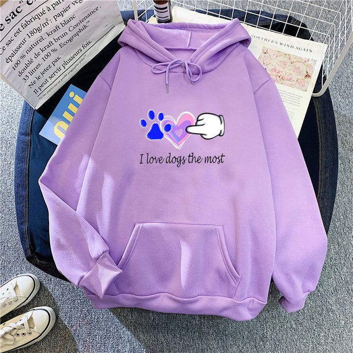 Women Hoodie with Loving Dog Design Chic & Stil