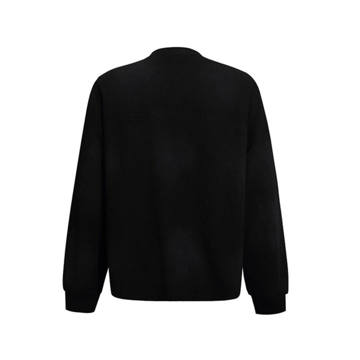 Women’s Oversized Sweatshirt with Waffle Texture, Round Neck and Ruins Sketch Print Amarae