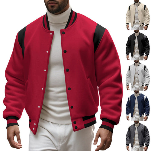Men's Sporty College Jacket with Modern Design and Contrast Sleeves Amarae