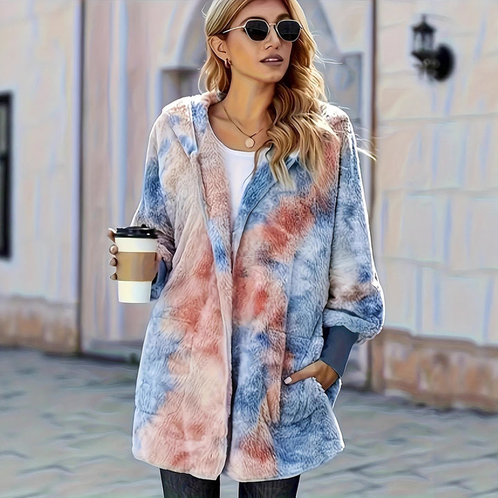 Dames Manteau à capuche douillet avec dégradé de couleur Lune London