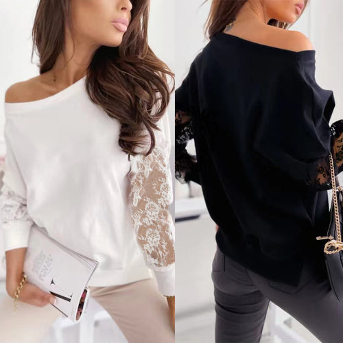 Ladies Off-Shoulder Lace Detail Chic Top and Style