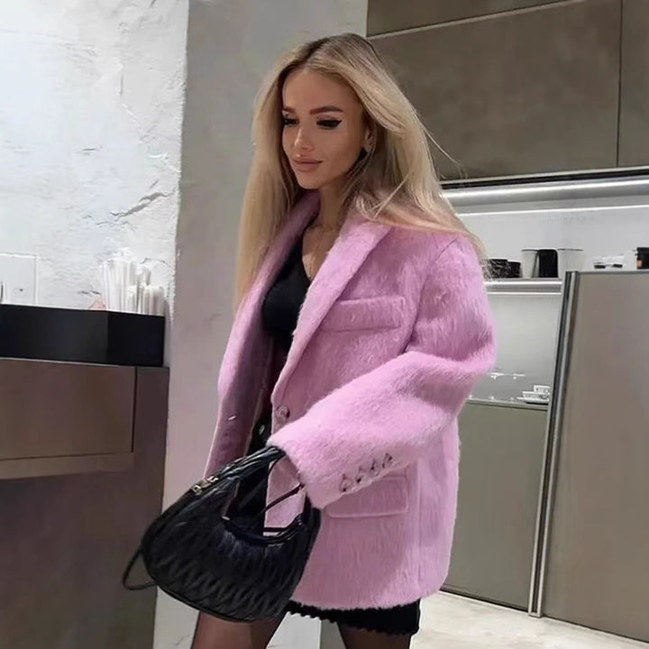 Dames Élégante Flair Veste avec Texture de Haute Qualité et Poches Pratiques Chic & Stil
