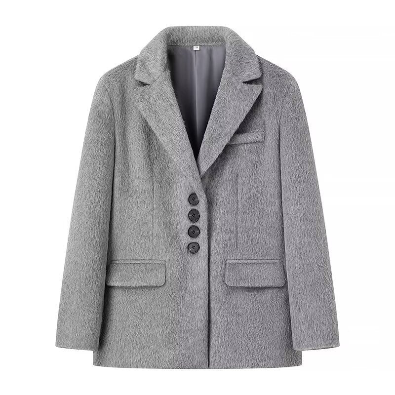 Blazer teddy féminin à la mode avec boutonnière élégante Chic & Stil