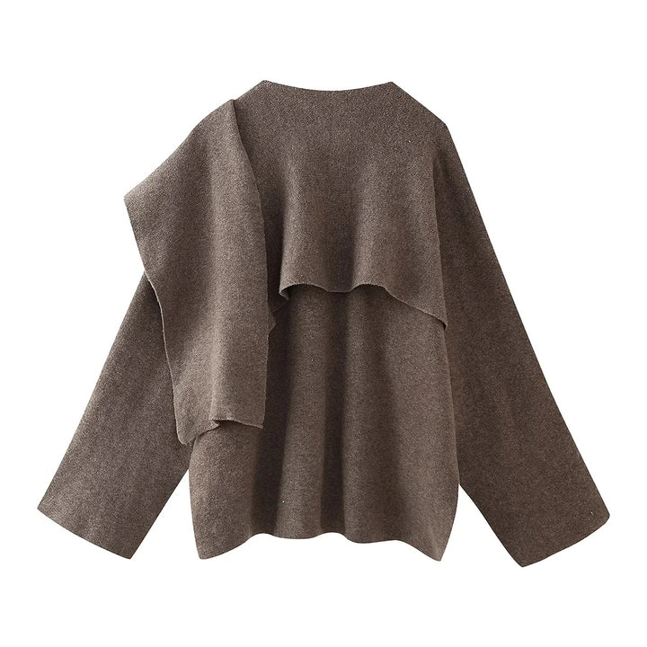 Fashion oversized jacket for women with asymmetrical cut and elegant high collar Lune London