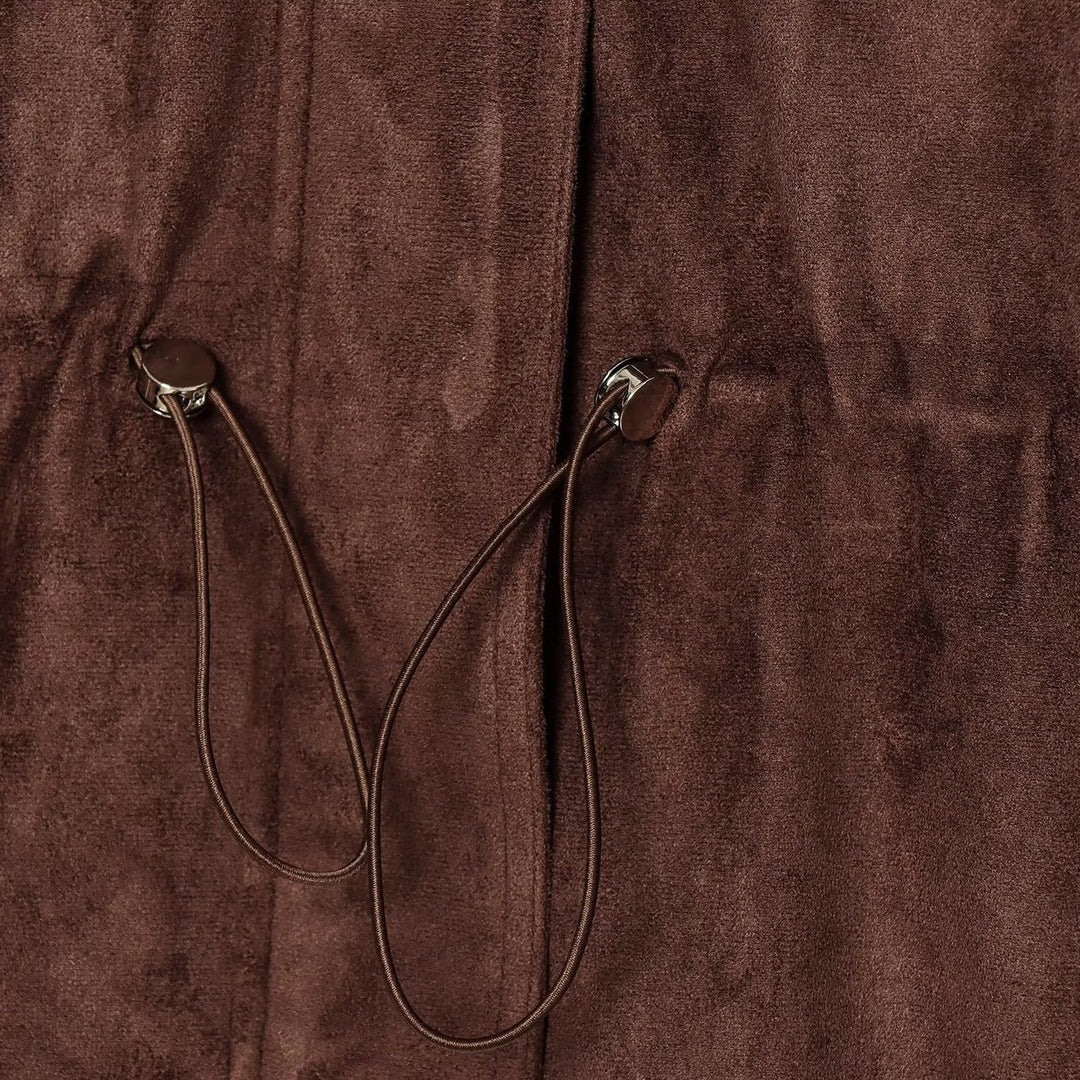 Ladies short jacket in field style made of suede leather look with stand-up collar, chest pockets, and drawstring Amarae