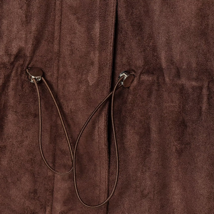 Ladies short jacket in field style made of suede leather look with stand-up collar, chest pockets, and drawstring Amarae