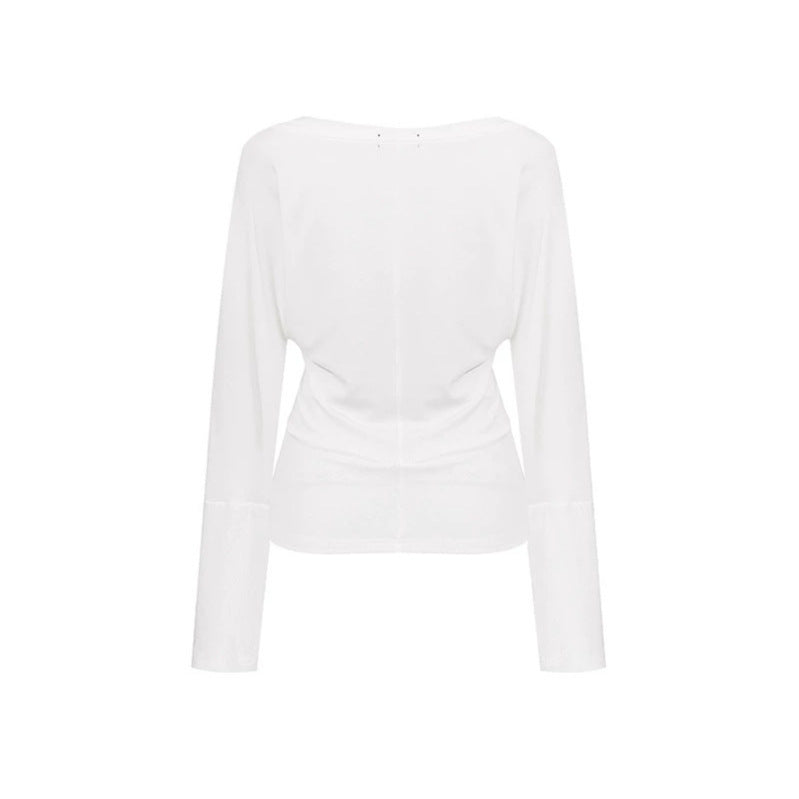 Women's Layered Long Sleeve Shirt with Integrated Halter Neck and Vintage Graphic Amarae