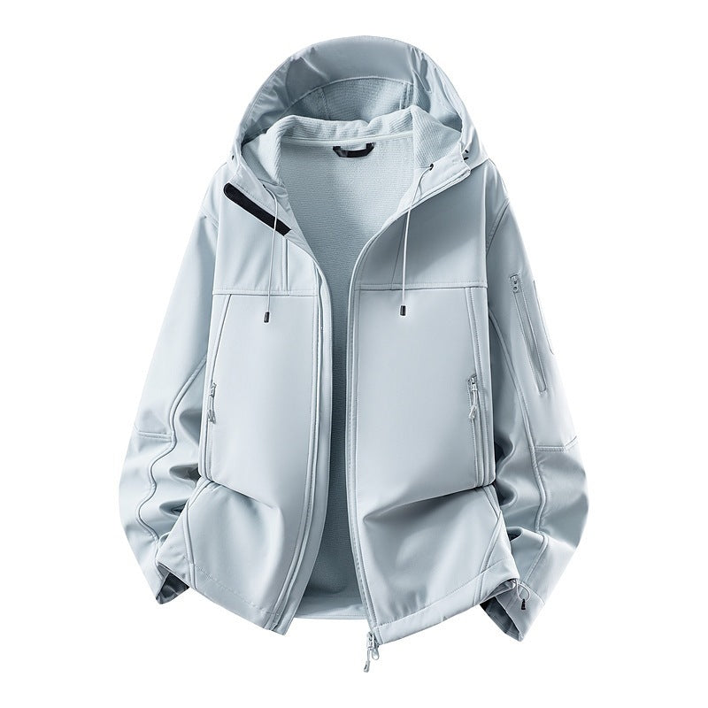Men's softshell jacket with fleece lining, water-repellent and hood reinforcement Amarae