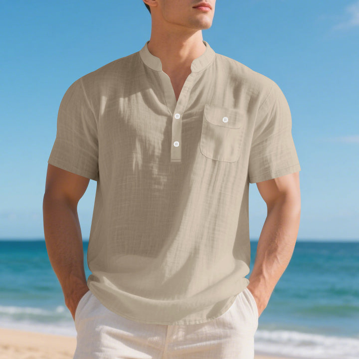 Fashion short sleeve shirt for men with button placket and chest pocket Lune London