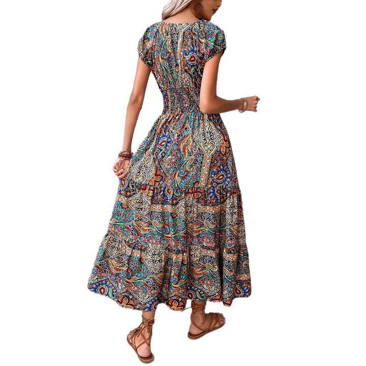 Boho Chic printed paisley maxi dress